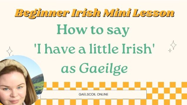 Beginner Irish Language Lesson; How to say ‘I have a little Irish’ in Irish, as Gaeilge