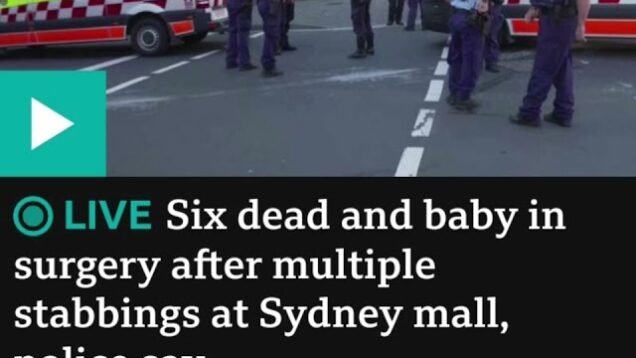 Sydney. More of this to come unless we deal with this situation the correct way.